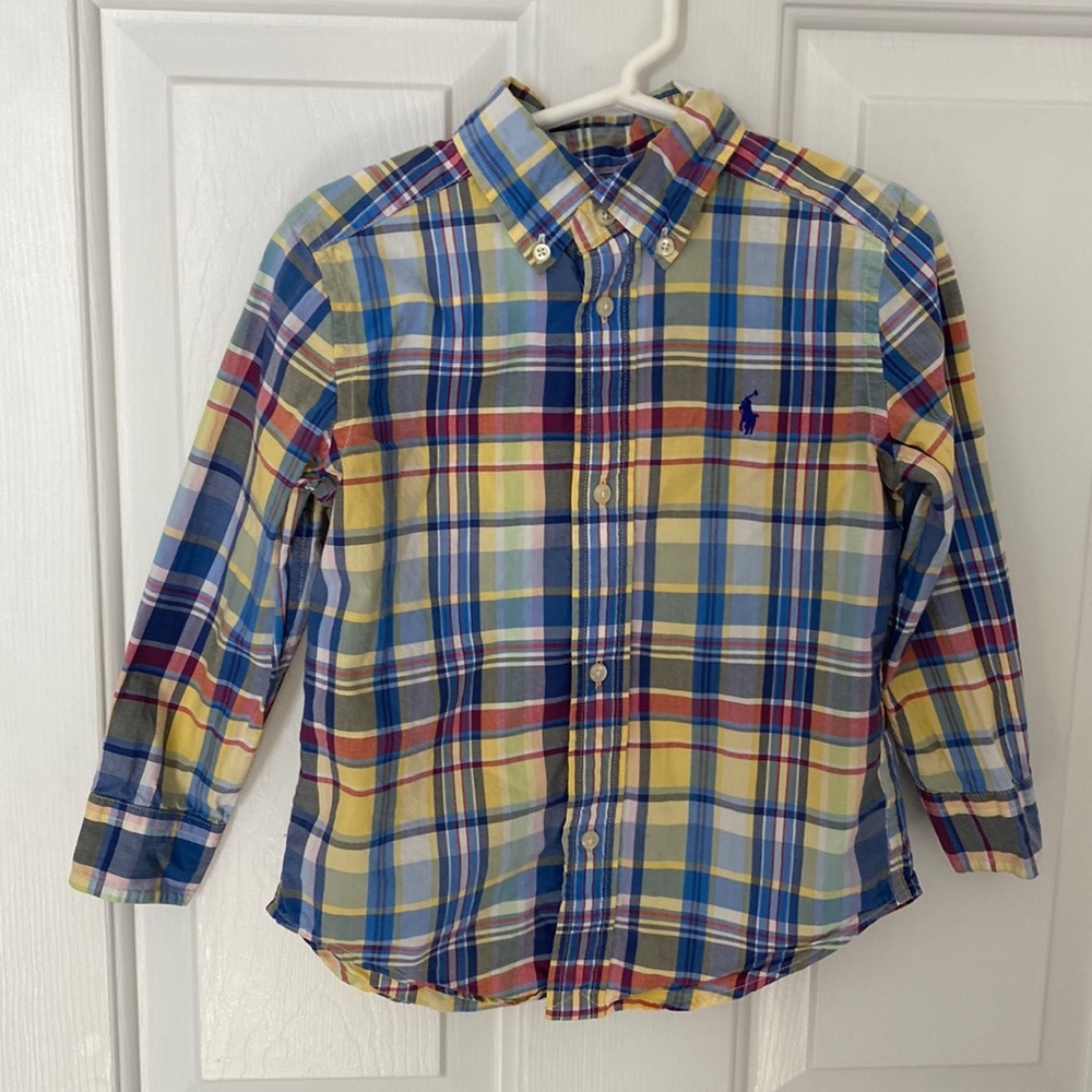 Ralph Lauren Multi-Colored Plaid Button Down Dress Shirt - 3T